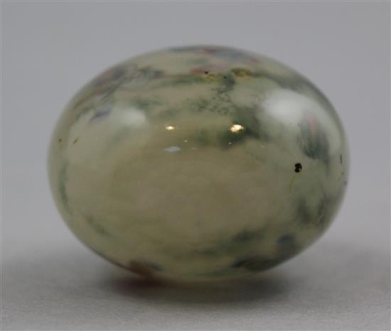 A Chinese inside-painted agate snuff bottle, 20th century, 5cm, Richards no. 265